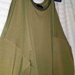 Olive Green Sweatshirt with Peekaboo Shoulders